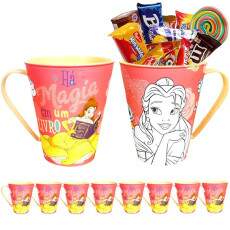 Kit 10 Canecas Princesa Bela Lembrancinhas e Decora��o festa infantil
