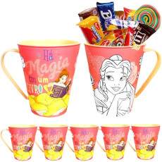 Kit 5 Canecas Princesa Bela Lembrancinhas e Decora��o festa infantil