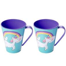 Kit com 2 Canecas de Unic�rnio com Al�a de 360ml Plas�til