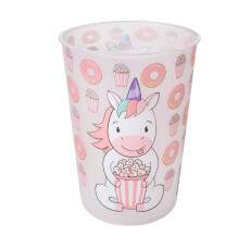 Kit 2 Copo Infantil Estampado de Unic�rnio 320ml Livre BPA Plas�til