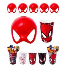Kit 5 M�scaras e Copos Festa infantil e Anivers�rio Homem Aranha