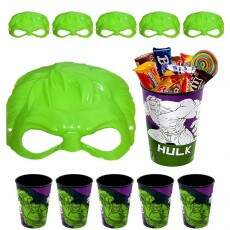 Kit 10 M�scaras e Copos Festa infantil Lembran�a Anivers�rio Hulk