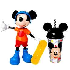 Boneco com Som Mickey Radical + Copo de Orelhas Original