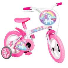 Bicicleta Infantil de Unic�rnio Aro 12 Branca com Rosa Styll Kids