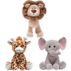 Kit Buba Pel�cias Baby Girafinha Elefante e Le�o Safari Decora��o