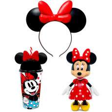 Kit Boneca Minnie com Acess�rios Elka + Copo e Tiara de Orelhas Disney