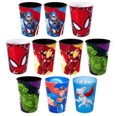 Kit 10 Copos Meninos Estampa de Super Her�is para Ovos de P�scoa 320ml Infantil