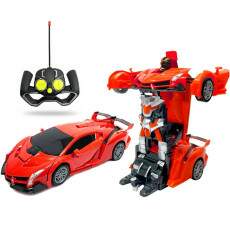 Carro que Transforma em Rob� Controle Remoto Ferrari Vermelha