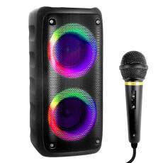 Caixinha de Som Karaok� com Microfone Torre 20W Bluetooth