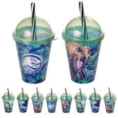 Kit 10 Copos com Canudo p/ Festa Infantil Dinossauro Jurassic