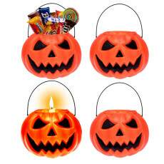 Kit 4 Balde Ab�bora Festa Decora��o Halloween dia das Bruxas