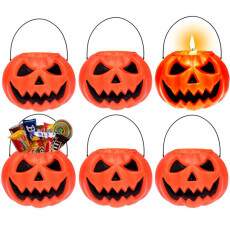 Kit 6 Balde Ab�bora Festa Decora��o Halloween dia das Bruxas