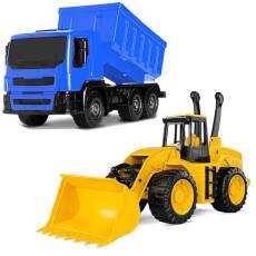 Caminh�o Areia Basculante e Trator P� Carregadeira Brinquedo