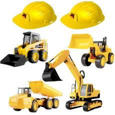 Kit Trator Escavadeira Bobcat e Ca�amba + 2 Chap�u Construtor