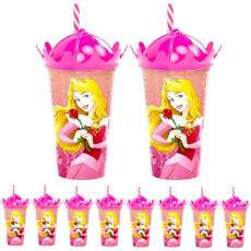 Kit 10 Copos Coroa Bela Adormecida Aurora Lembrancinha Festa