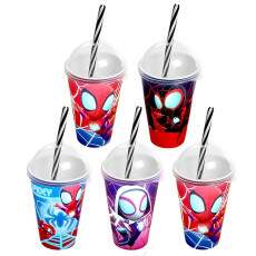 Kit 5 Copos Homem Aranha Spidey 280ml Para Festa Infantil