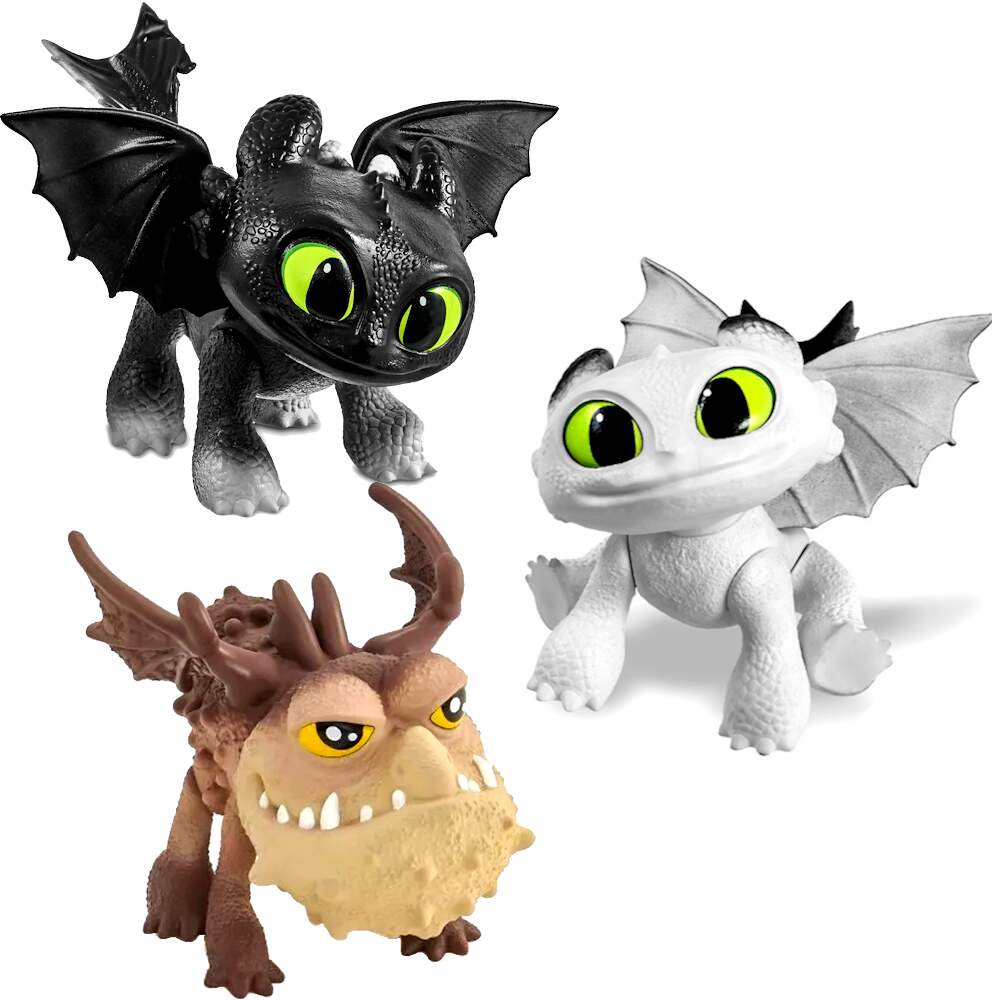 Kit 3 Dragões como Treinar seu Dragão Eclipse Dawn e Batatão