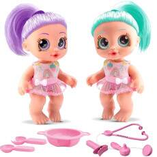2 Bonecas Rainbow Baby Papinha e M�dica +Acess�rios Bambola