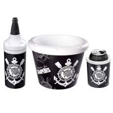 Kit Corinthians Porta Lata Garrafa Balde de Cerveja Oficial