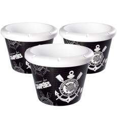 Kit 3 Balde de Cerveja Oficial Corinthians 5.3L Estampado para Casa Bares e Botecos