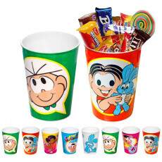 50 Copos Turma da M�nica p/ Doces Decora��o Festa Infantil