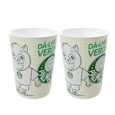 Kit 2 Copo 320ml do Palmeiras Verd�o p/ Suco Refrigerante Oficial