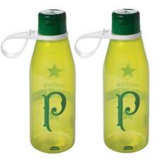 Kit 2 Garrafas de �gua Palmeiras 530ml Tampa Abre F�cil