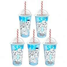 Kit 5 Copos Shake de Colorir Turma da M�nica Festa Infantil