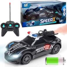 Carrinho de Pol�cia de Controle Veloz Solta Fuma�a com Luz