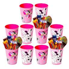Kit 12 Copos 320ml Minnie Rosa para Festas de Aniversrio Infantil