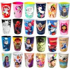 Kit 40 Copo Estampado Personagens Her�is e Princesas Base de Ovo de P�scoa