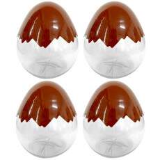 Kit 4 Potes Formato Ovo tampa rosca p/ Cesta p�scoa 1 Litro