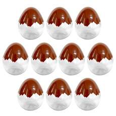 Kit 10 Potes Formato Ovo tampa rosca p/ Cesta p�scoa 1 Litro