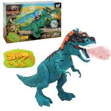 Dinossauro de Brinquedo Anda Sons e Solta Fuma�a de Controle
