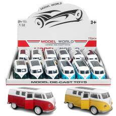 Caixa com 12 Carrinho Metal Perua Kombi em Miniatura Revenda
