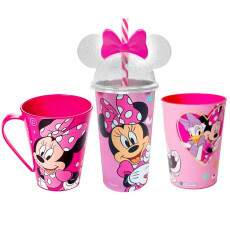 Combo Com Copo Com Canudo E Orelhas Da Minnie +caneca E Copo