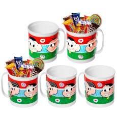 Kit 5 Canecas Girat�rias p/ Doces Festa Infantil Mesa Lembran�a Turma da M�nica
