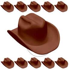 10 Chap�us Cowboy Vaqueiro Adulto e Infantil Festa Fantasia Marrom