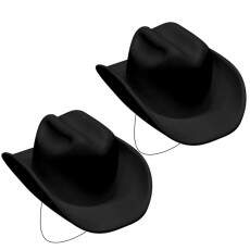2 Chap�us de Cowboy Vaqueiro Adulto e Infantil Festa Junina Preto