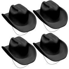 4 Chap�us Cowboy Preto Vaqueiro Adulto e Infantil Festa Fantasia