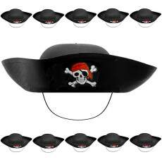 Kit com 10 Chap�us Pirata Adultos e Crian�as Festa Fantasia