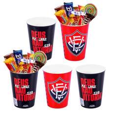 5 Copos Vit�ria Festa infantil Anivers�rio Sacola Surpresa