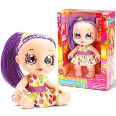 Boneca Rainbow Fruta Uva Roxa Cabelo Colorido Vinil Bambola