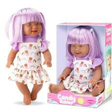 Boneca Candy Babies 33cm Chocolate Moreninha Cabelo Roxo Bambola Na Caixa Original