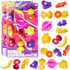 Frutas e Legumes Crec Crec de Cortar c/ Faca Pratinho 22 Pe�as Comidinhas de Brinquedo