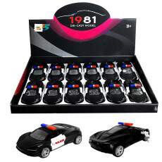 Caixa 12 Carrinhos de Ferro Ferrari Policia Revenda Atacado Lembran�a de Festa