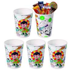5 Copos p/ Festa Infantil Lembrancinha Jovens Tit�s em A��o