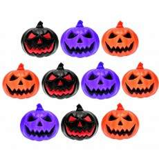 Kit 10 Mini Ab�bora 3D Roxa Laranja Preta Decora��o de Halloween e Dia das Bruxas