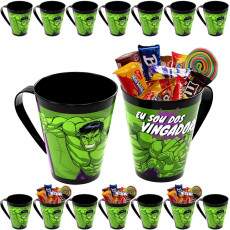 10 Copos Hulk p/ festa Infantil Lembrancinha Sacola Surpresa Anivers�rio