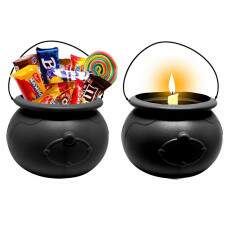 2 Caldeir�o Dia das Bruxas Grande Preto para colocar Doces e Vela Halloween